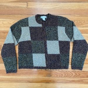 Dressbarn Mushroom cottagecore cropped vintage cardigan size M